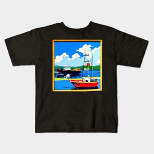 Fishing Boat Poster Kids T-Shirt